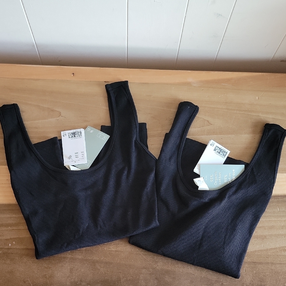 NWTs Lot of 2 H&M Black Women's Tank Tops Size XXL